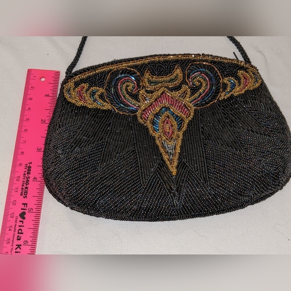 Vintage Fully Beaded Sparkling Purse Clutch or Shoulder Bag - Picture 12 of 14